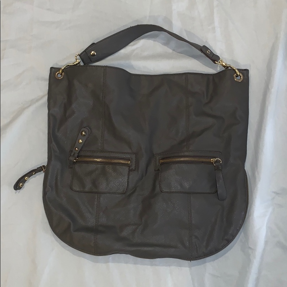 Gray/Gold Faux Leather Steve Madden Bag